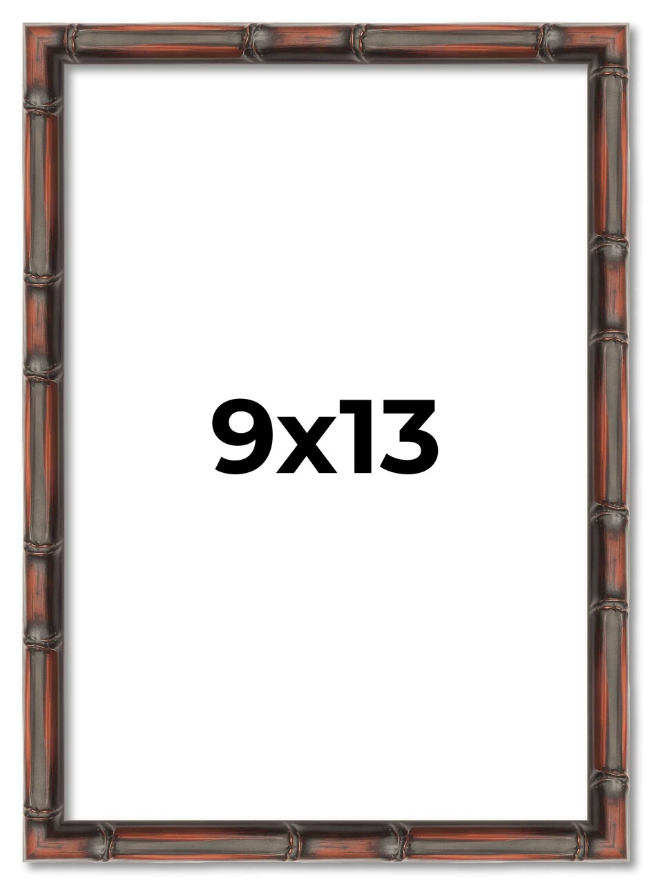 9x13 Thin Bamboo Picture Frame with UV-Resistant Acrylic & Acid Free Backing, Available in 2 Finishes - Gold and Brown